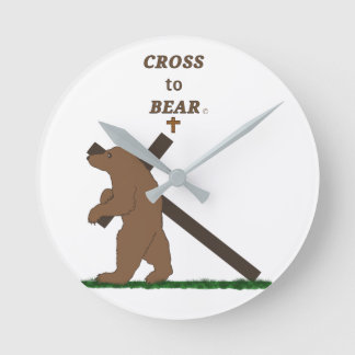 Cross to Bear (clock) Round Clock