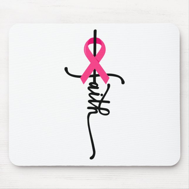 Cross Warrior Survivor Pink Ribbon Breast Cancer 2 Mouse Pad (Front)