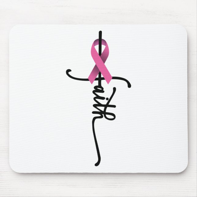 Cross Warrior Survivor Pink Ribbon Breast Cancer  Mouse Pad (Front)