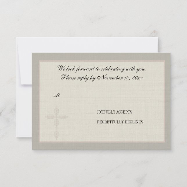 Cross Watermark Religious Response Card (Front)