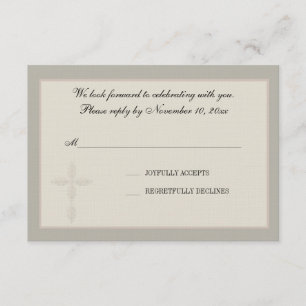 Cross Watermark Religious Response Card