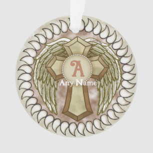 Cross Wings Monogram Ornament
