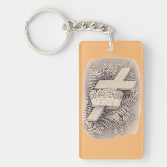 Cross with a crown and victory keychain (Front)