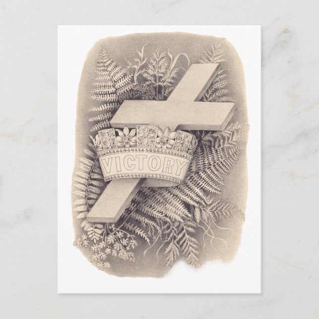 Cross with a crown and victory postcard (Front)