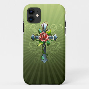Cross with a Thorned Rose iPhone 5 Case