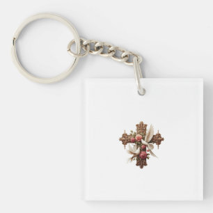 Cross with Doves – Christian Faith Inspirational D Keychain