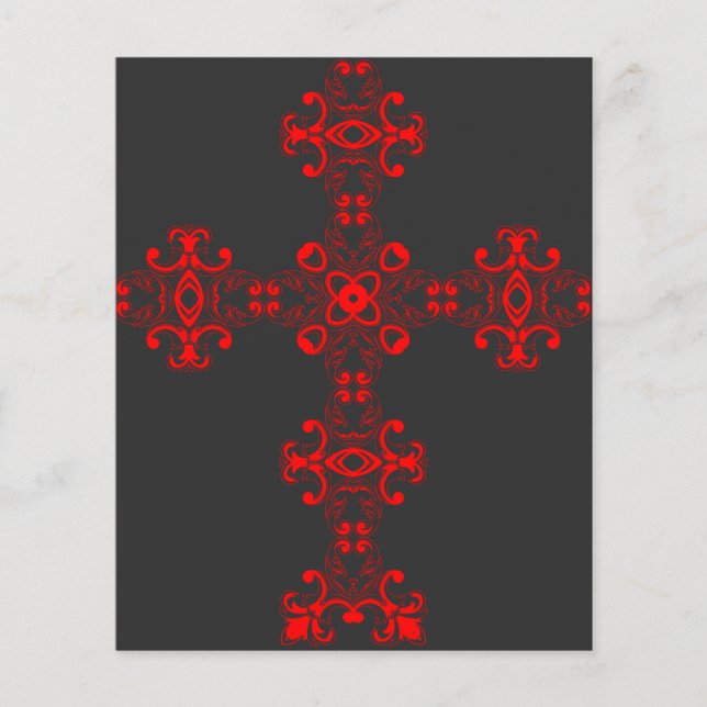 Cross with red ornament (Front)