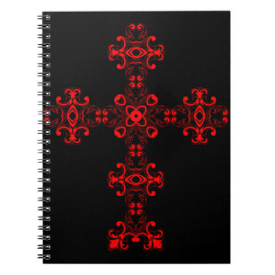 Cross with red ornament notebook