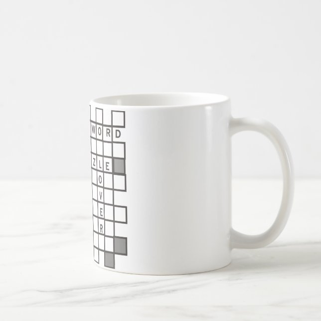 cross word puzzle coffee mug (Right)
