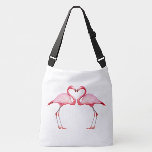 Crossbody Bag - Pink Flamingos Must Be Love (Front)