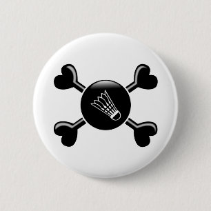 Crossbones Badminton 2 Inch Round Button