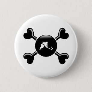 Crossbones Field Hockey 2 Inch Round Button
