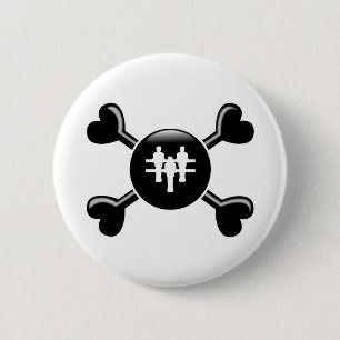 Crossbones Foosball 2 Inch Round Button