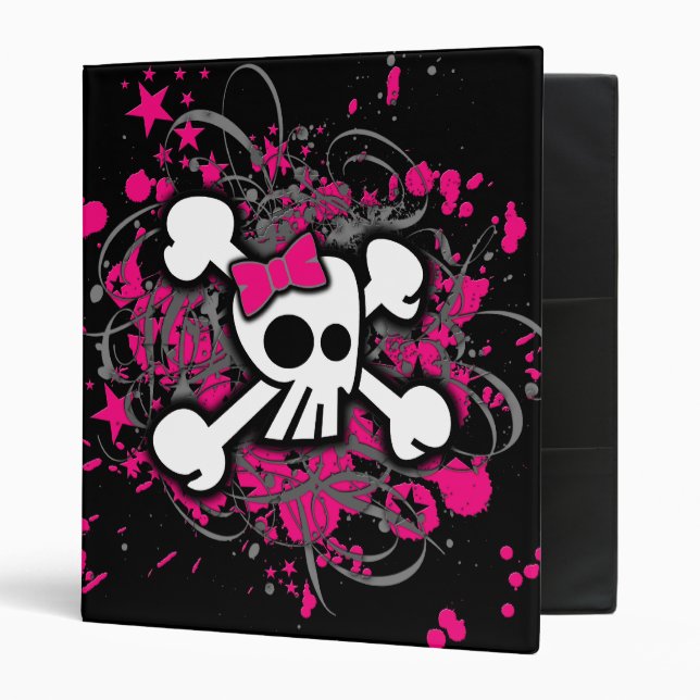 Crossbones Girly Skull Binder (Front/Inside)