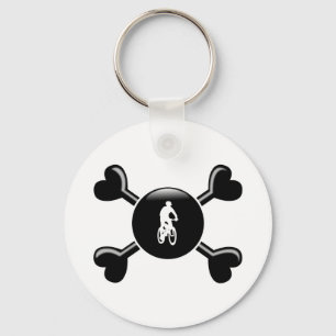 Crossbones Mountain Biking Keychain