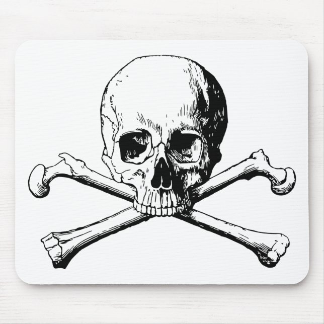 Crossbones skull mouse pad (Front)
