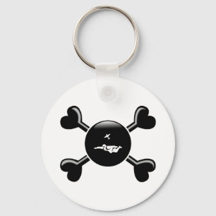Crossbones Skydiving Keychain