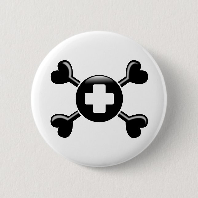 Crossbones Surgical Technology 2 Inch Round Button (Front)
