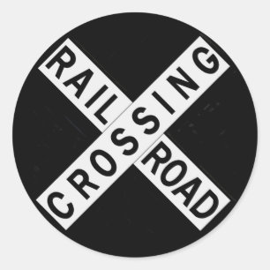 Crossbuck Classic Round Sticker
