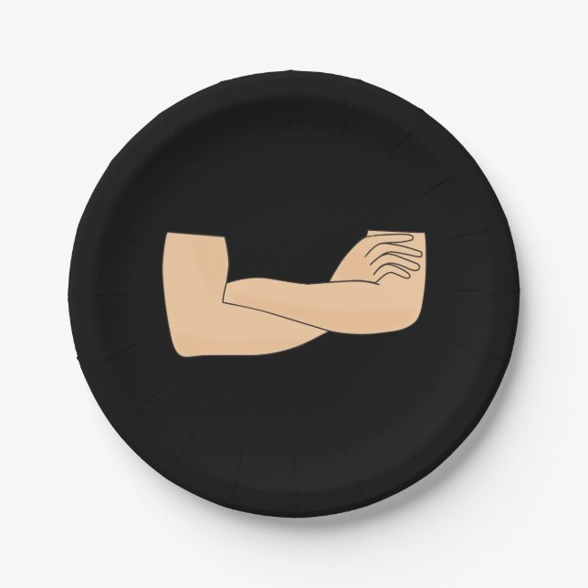 Crossed arms paper plate (Front)
