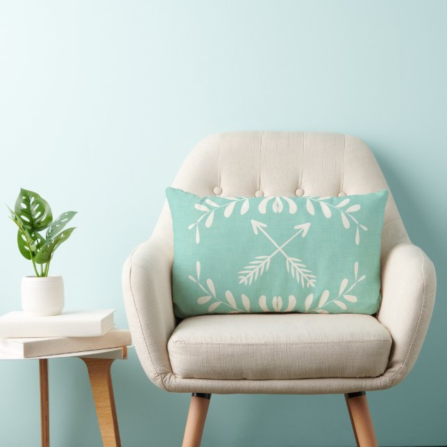 Crossed Arrows Any Colour and White Design Pillow (Chair)