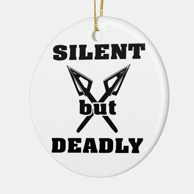 Crossed Arrows Silent But Deadly 5 Ceramic Ornament (Left)