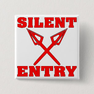 Crossed Arrows Silent Entry 2 Inch Square Button
