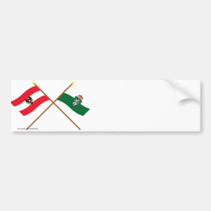 Crossed Austria and Steiermark flags Bumper Sticker