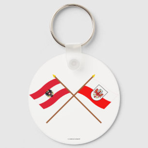 Crossed Austria and Tirol flags Keychain