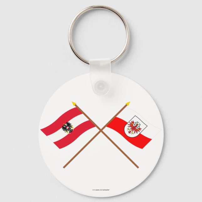 Crossed Austria and Tirol flags Keychain (Front)