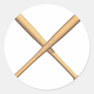 Crossed Baseball Bats Classic Round Sticker