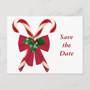 Crossed Candy Canes with Bow Postcard