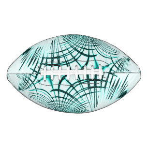 Crossed cyan aqua curved trace on light background football