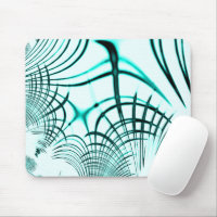 Crossed cyan curved traces on light background