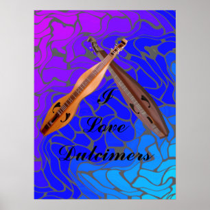 CROSSED DULCIMERS-POSTER POSTER