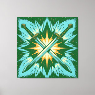 Crossed Fantasy Arrows with Glowing Energy – Dynam Canvas Print