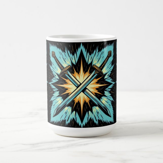 Crossed Fantasy Arrows with Glowing Energy – Dynam Coffee Mug (Center)