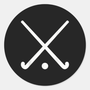 Crossed Field Hockey Sticks Classic Round Sticker