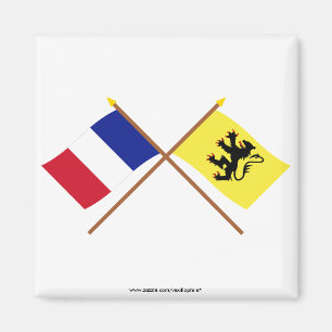 Crossed flags of France and Nord Magnet