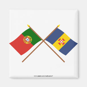 Crossed Flags of Portugal and Madeira Magnet