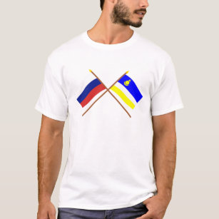 Crossed flags of Russia and Buryat Republic T-Shirt