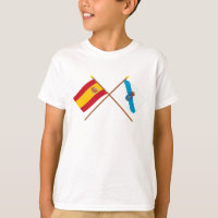 Crossed flags of Spain and Galicia