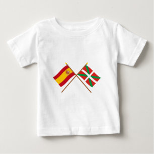 Crossed flags of Spain and País Vasco (Euskadi) Baby T-Shirt