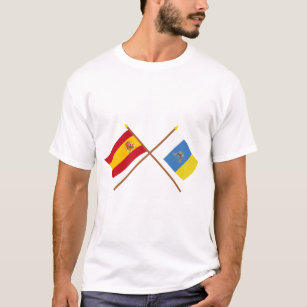 Crossed flags of Spain and the Canary Islands T-Shirt