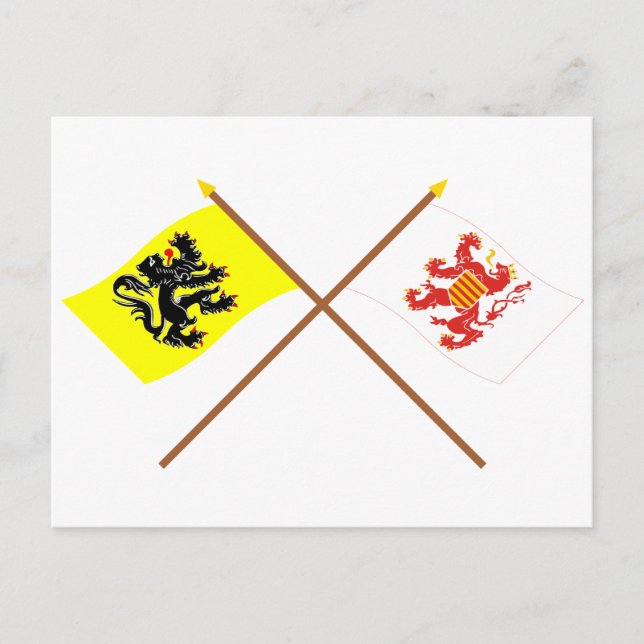 Crossed Flanders and Limburg Flags Postcard (Front)
