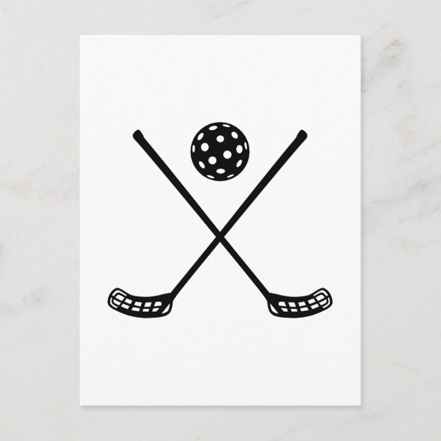 Crossed floorball sticks postcard (Front)