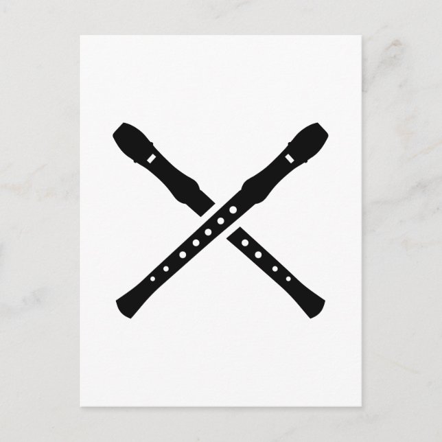Crossed Flutes Postcard (Front)