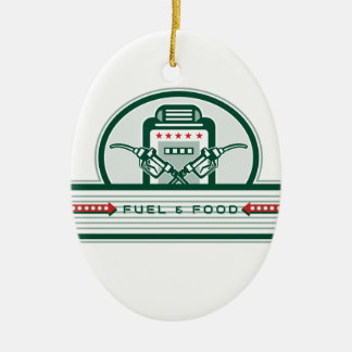 Crossed Fuel Nozzle Gas Pump Retro Ceramic Ornament