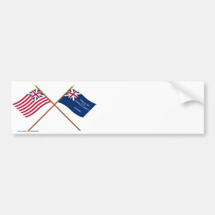 Crossed Grand Union and George Rex Flags Bumper Sticker