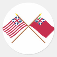 Crossed Grand Union Flag and Pine Tree Red Ensign